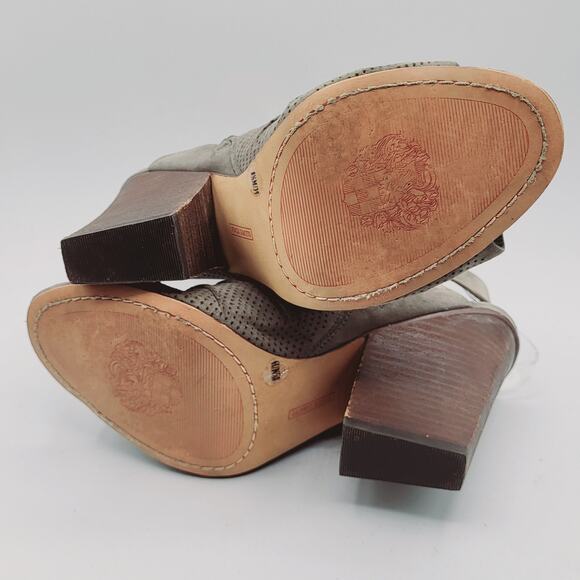 Vince Camuto Kent VI Gray Soft Suede Leather Peep Toe 4" Heeled Booties Sze 8.5M - Picture 7 of 11